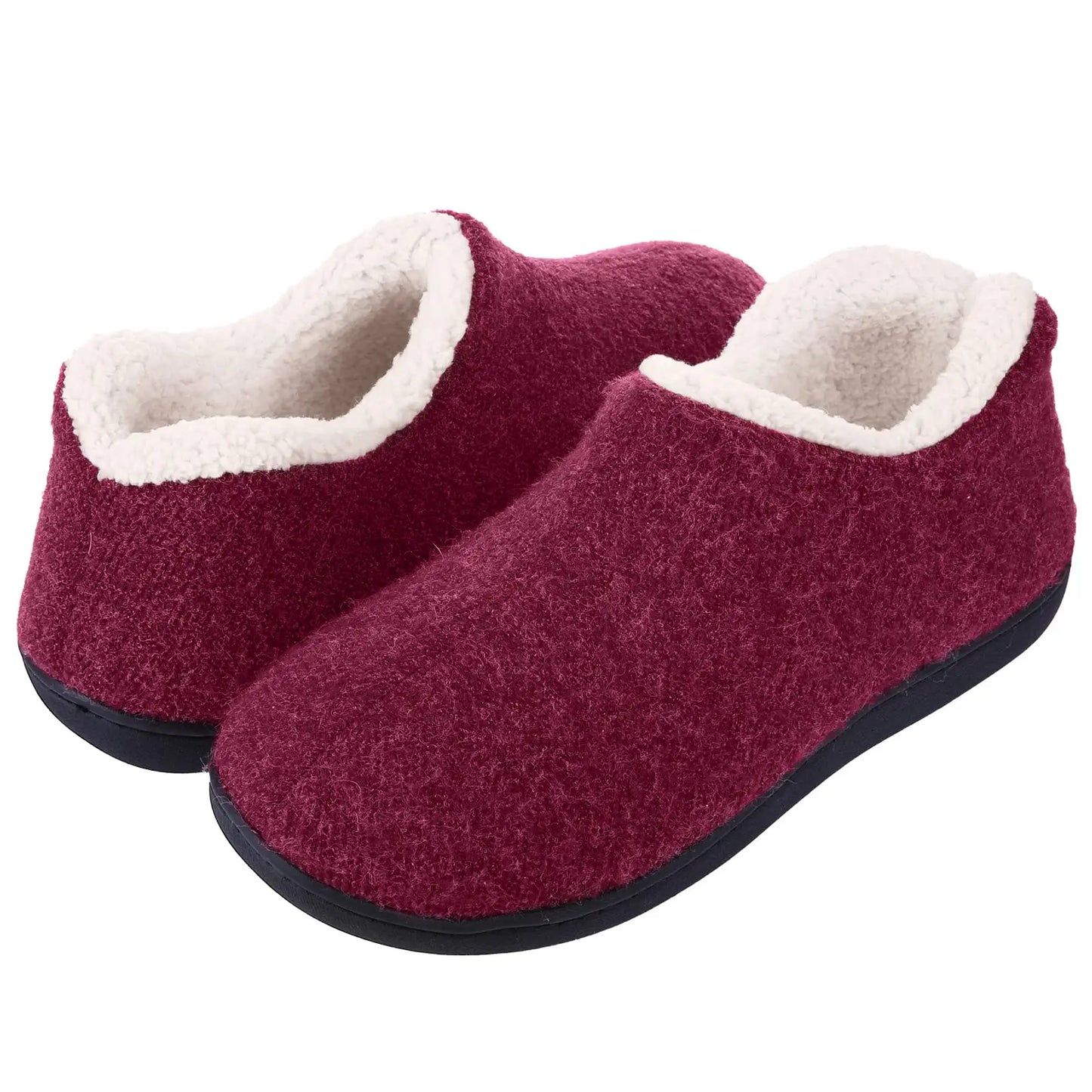 Evshine Women's Cozy Cotton Slippers Winter Warm Faux Fleece House Shoes Indoor Non-slip Memory Foam Slipper Casual Furry Slides