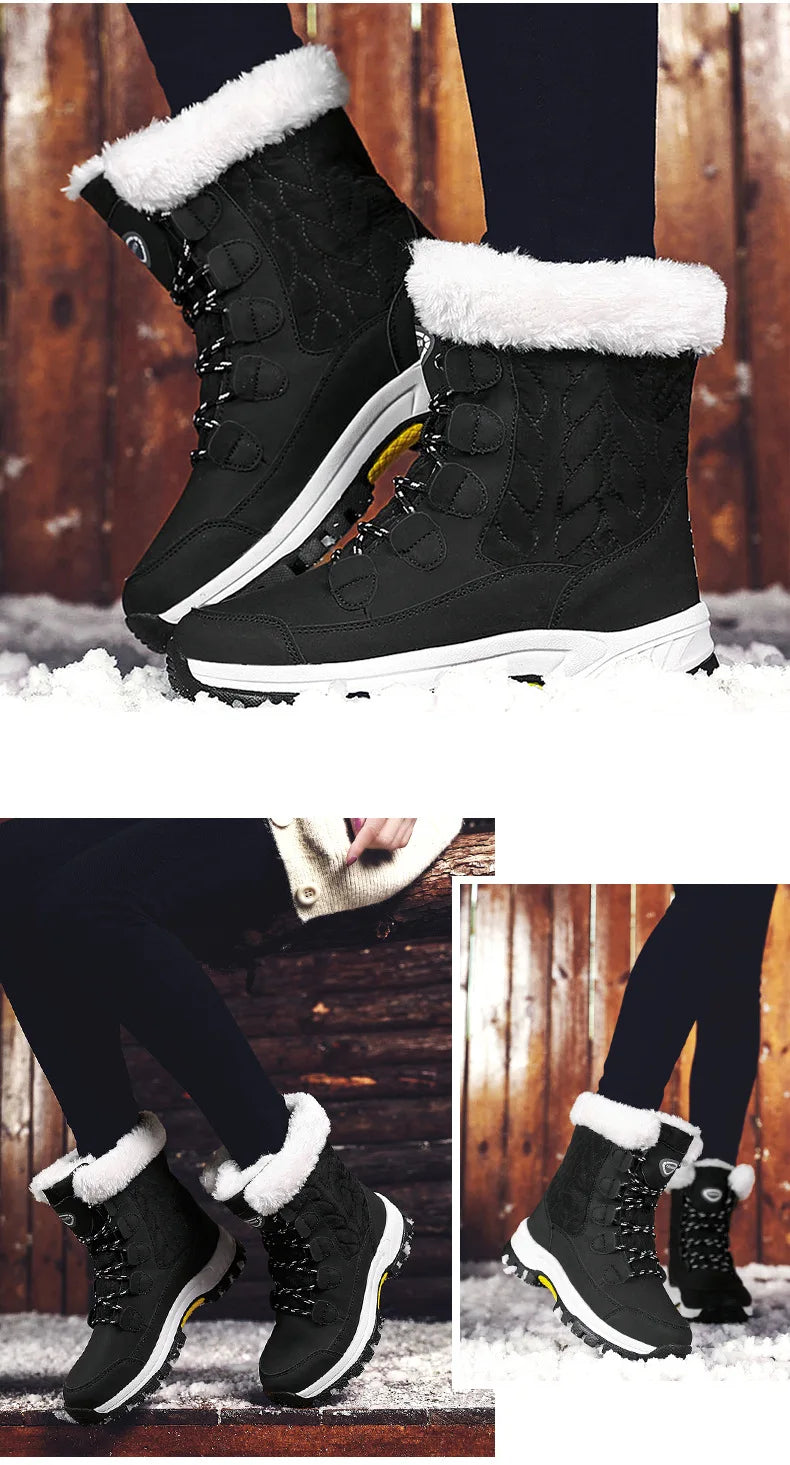 Winter New Women's Boots Plush Warm Women's Snow Boots Outdoor Non-slip Sneakers High Quality Waterproof Women Boots Botas Mujer