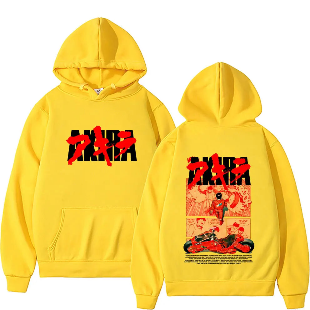 Japanese Science Fiction Cartoon Movie Anime Akira Shotaro Kaneda Graphic Hoodie Men Women Cotton Oversized Pullover Sweatshirt BAZAARHUBO