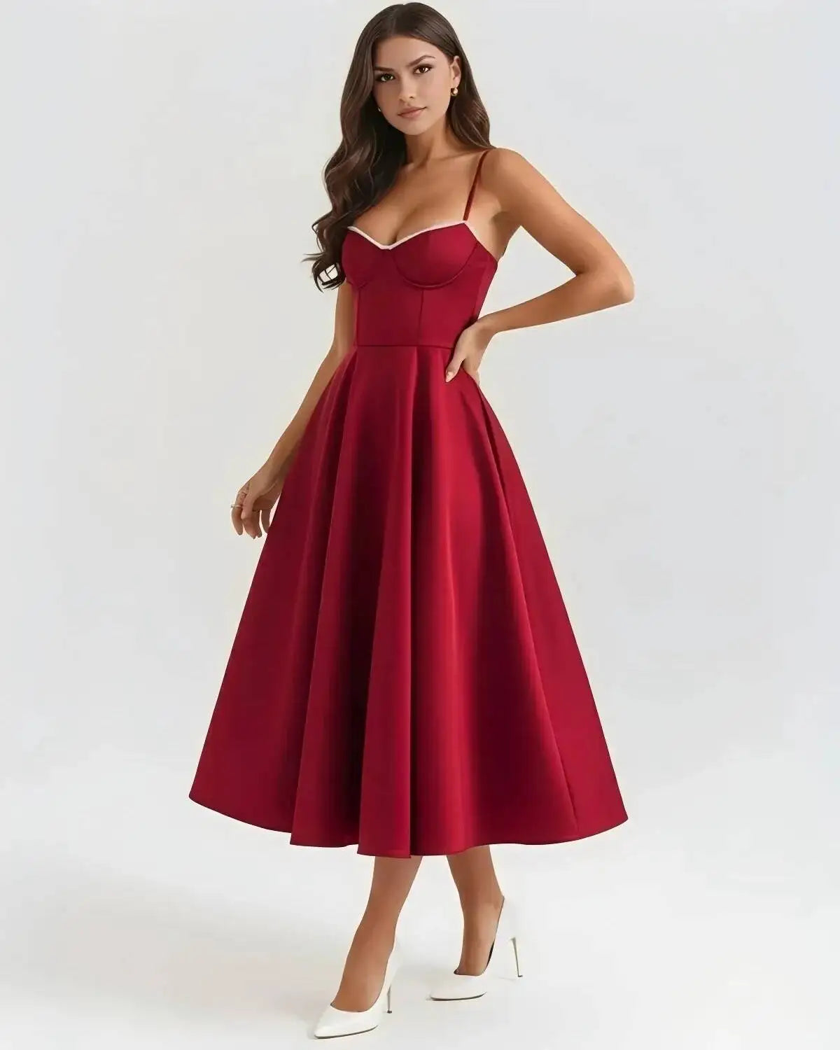 2026 Spring/summer High End Satin Strapless Heavy Industry French Waist Strap Sexy Hot Girl Medium Long Dress Women Elegant