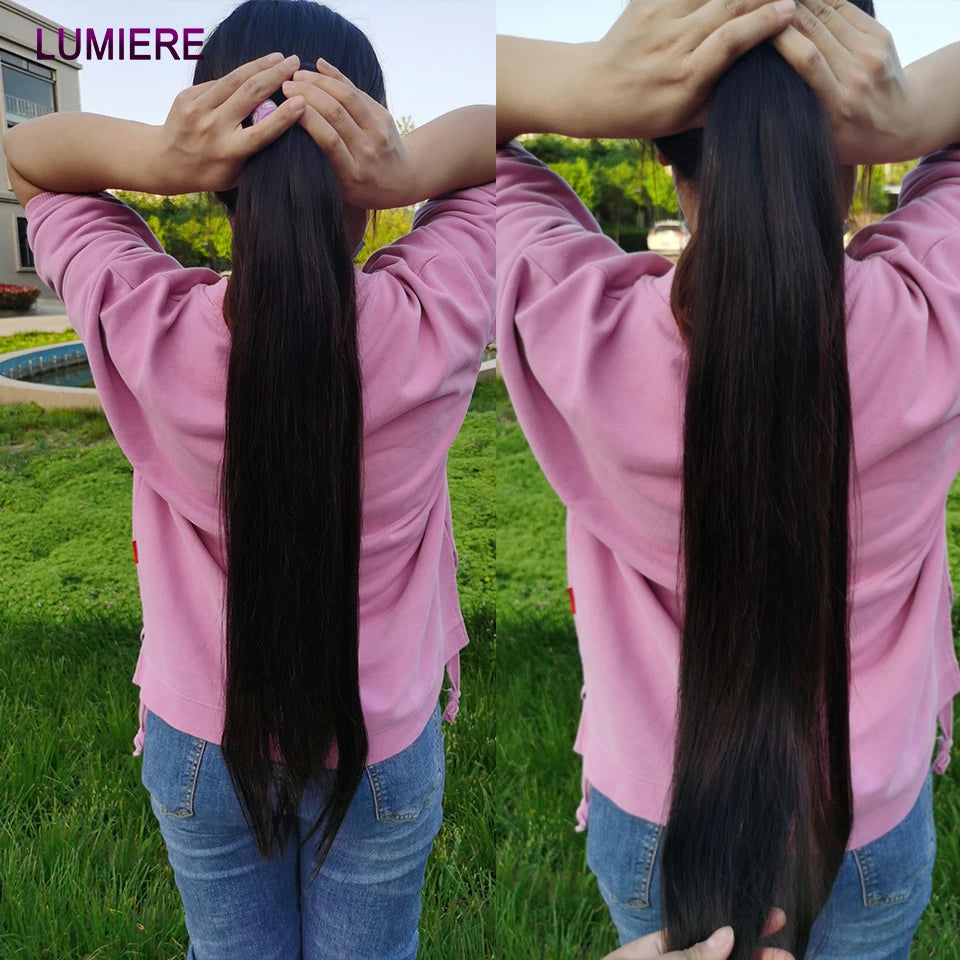 38 40 Inch Bone Straight 100% Virgin Unprocessed Human Hair Bundles Deal Raw Hair Extensions Brazilian Natural Black Wholesale