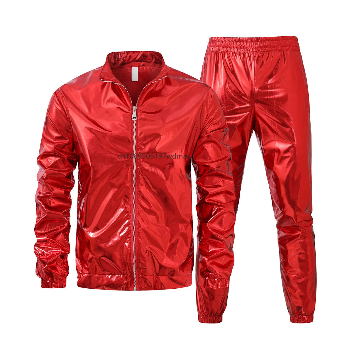Unisex Jacket and Long Pants Tracksuit Stand Collar Sports Suit 2 Piece Set Men Women Cosplay Stage Performance Dance Costumes