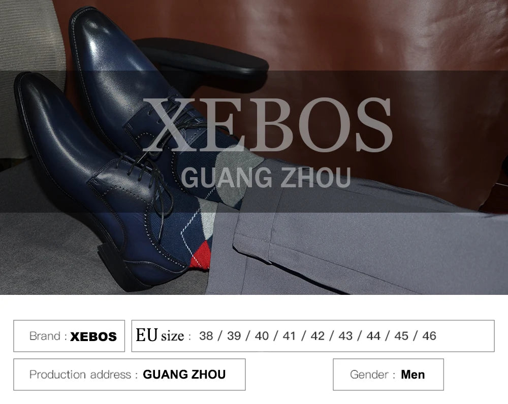 Classy Men's Oxfords Wedding Formal Shoes Handmade Genuine Leather Lace-up Brogue Round Toe Business Office Dress Shoes for Men