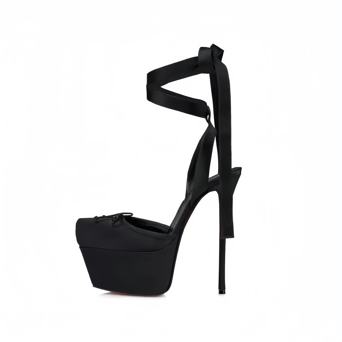 2025 Spring New Square-Toe High Heels Bow Knot Peep-Toe Platform Sandals for Women, Sexy Evening Party Club Wedding Shoes
