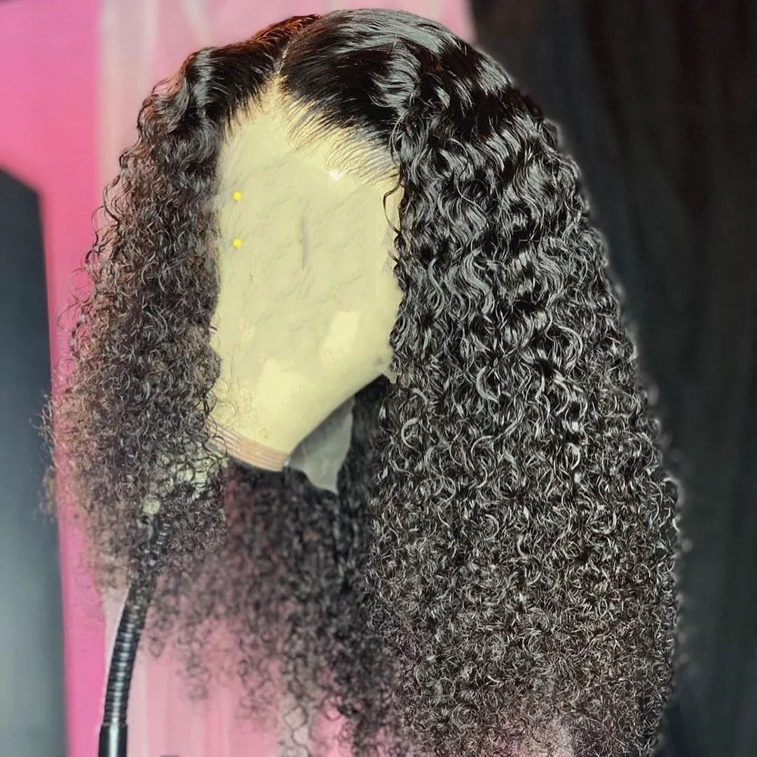 Mongolian Afro Kinky Curly Hair Wig Human Hair 13x6 Lace Frontal Wig Curly 4B 4C Lace Front Human Hair Wig Natural Hairline