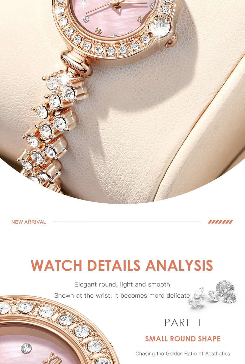 OPK 6054 Full Diamond Woman Watches Original Quartz Wrist Watches for Women Fashion Elegant Waterproof Ladies Watch Girls Gifts