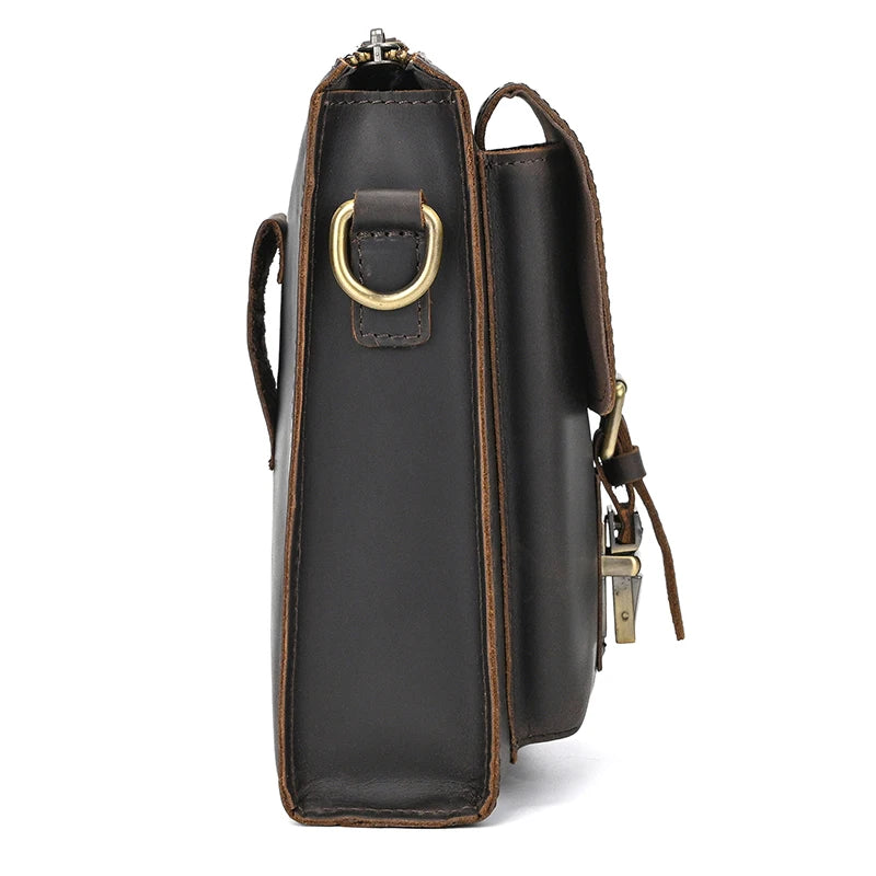 Crazy Horse Leather Messenger Bag Men's Leather Shoulder Bag For Mobile Phone Sling Bags For Men Woman Cross Body Bag