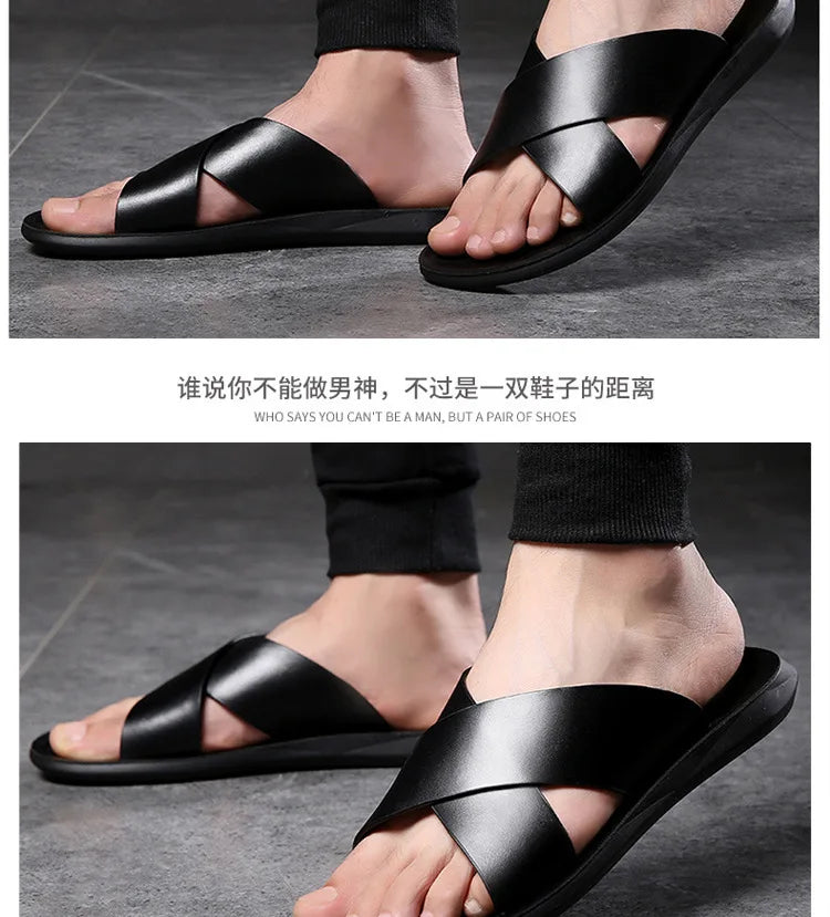 Slippers Men's Summer Outside Cool Slippers Big Size 47 48 Casual Beach Shoes Men Sandals Slippers