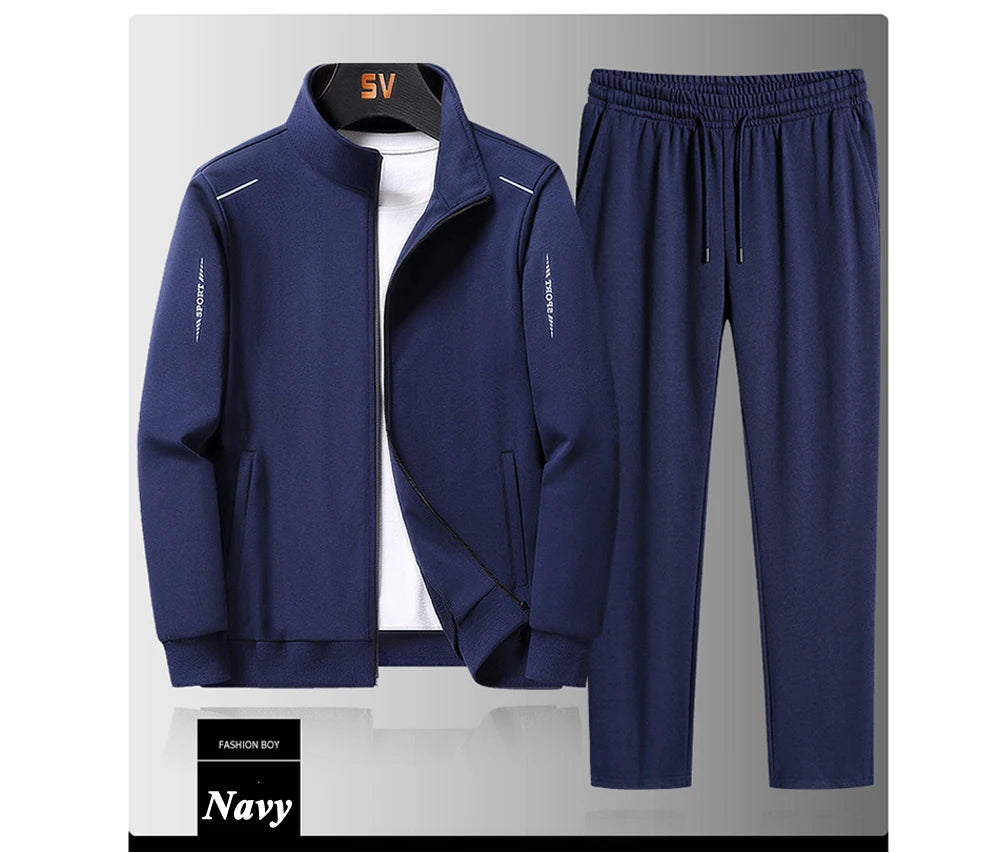 Mens Sportwear Sets Autumn Fashion Men Sporting Suit Sweatshirt +Sweatpants 2 Pieces Sets Men Tracksuit Running Jogging Clothing