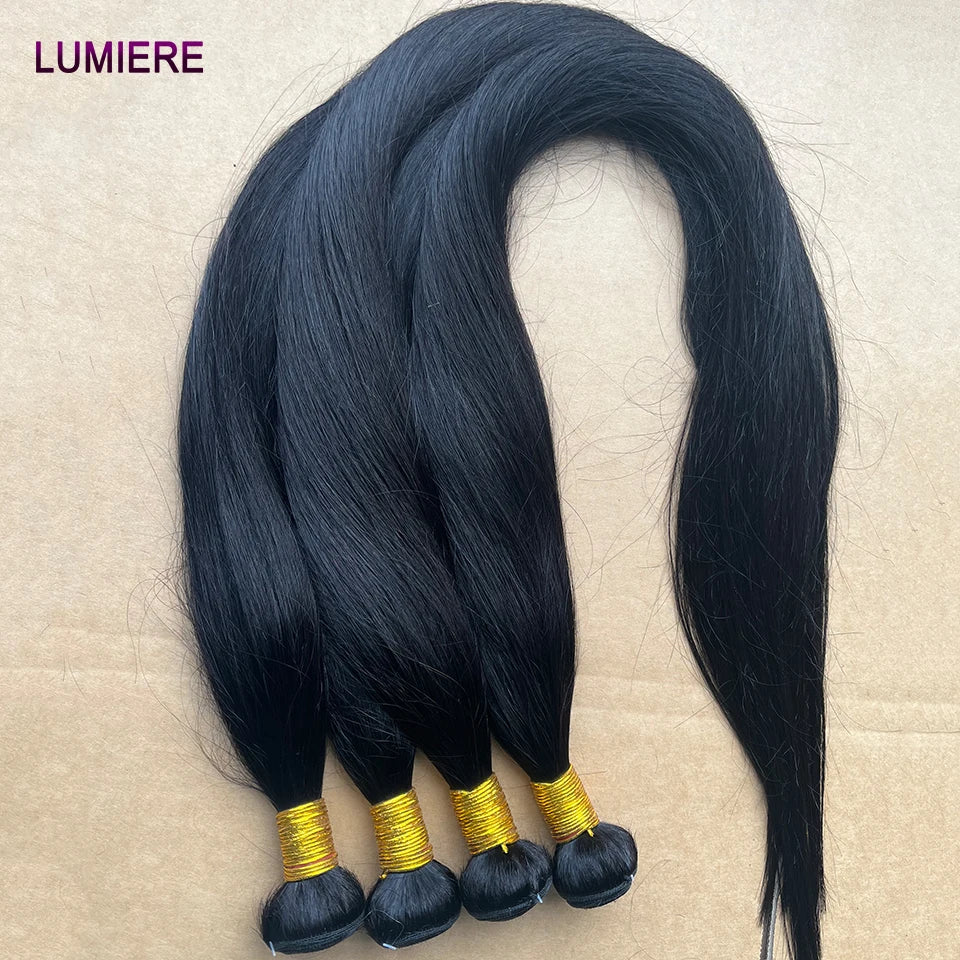 38 40 Inch Bone Straight 100% Virgin Unprocessed Human Hair Bundles Deal Raw Hair Extensions Brazilian Natural Black Wholesale