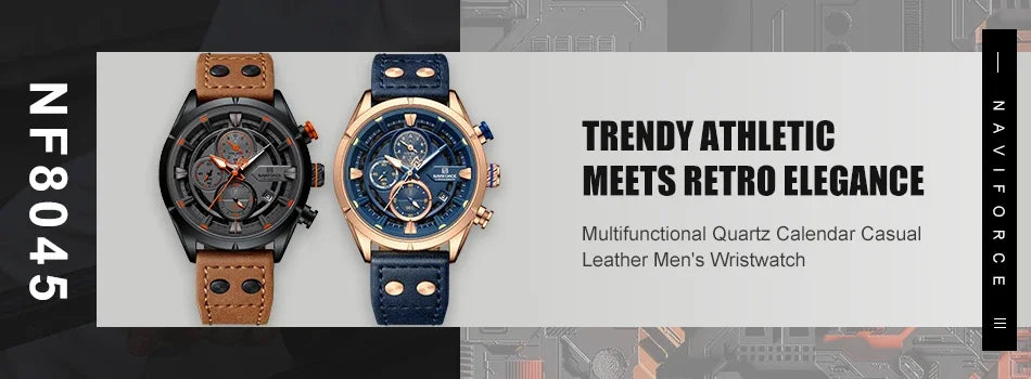 NAVIFORCE New Style Sporty 3ATM Waterproof Shockproof Stainless Strap  Man's Wristwatch Luxury Fashion Quartz Watches Men‘s Gift