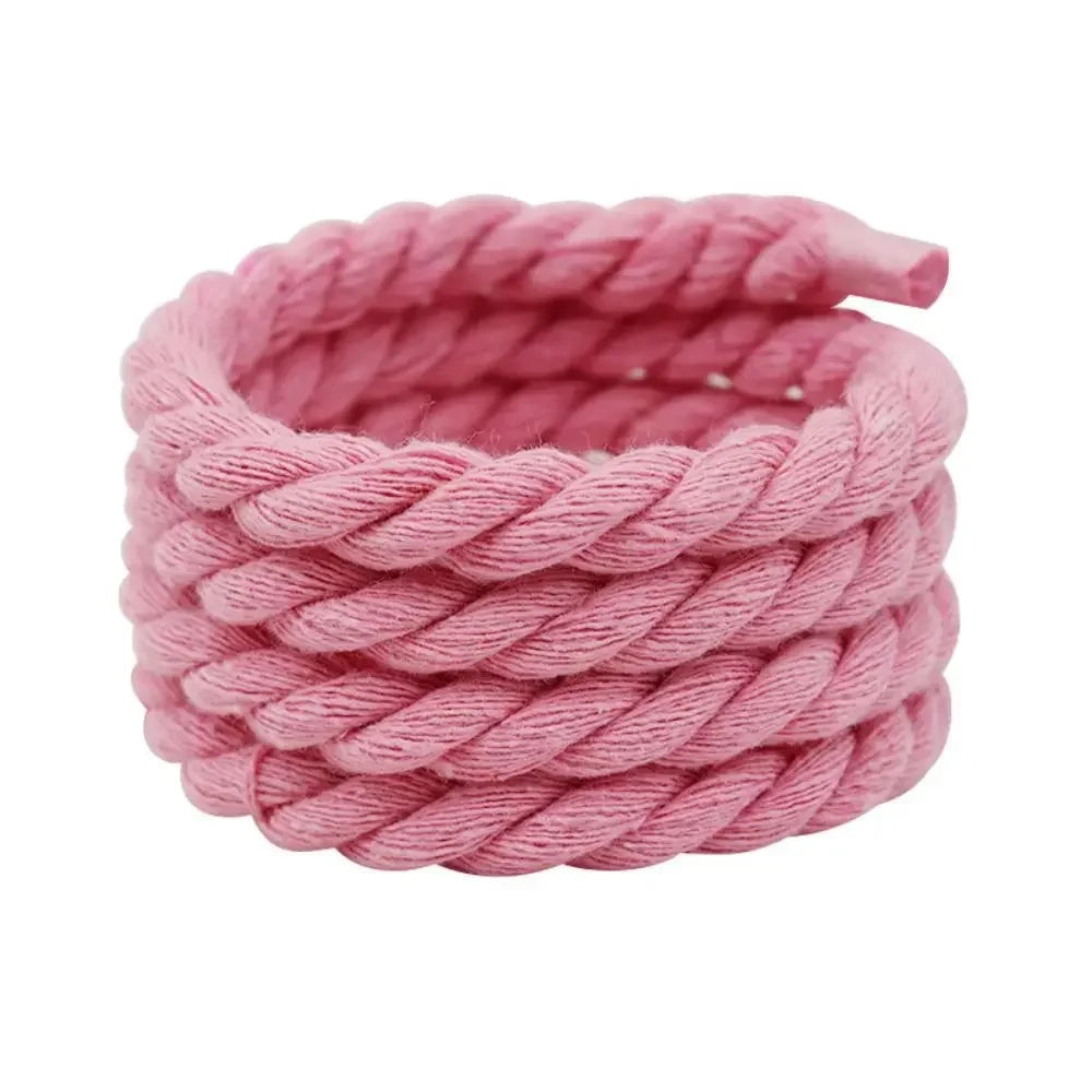 1/8Pair Round Thick Rope Laces Polyester Cotton High Quality Solid Color Laces 0.8cm 120/140/160cm Width Colorful Bold Shoelaces