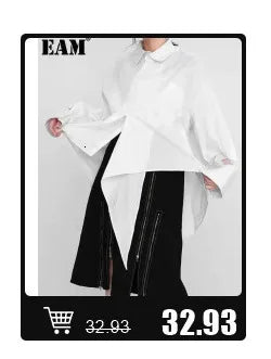 [EAM] High Elastic Waist Black Pleated Long Wide Leg Trousers New Loose Fit Pants Women Fashion Tide Spring Summer 2026 1U320