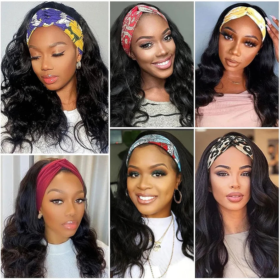 Body wave Headband Wig Human Hair Wigs For Women Brazilian Body Wave Glueless Wigs Virgin Human Hair Wig Machine Made Wig 250%