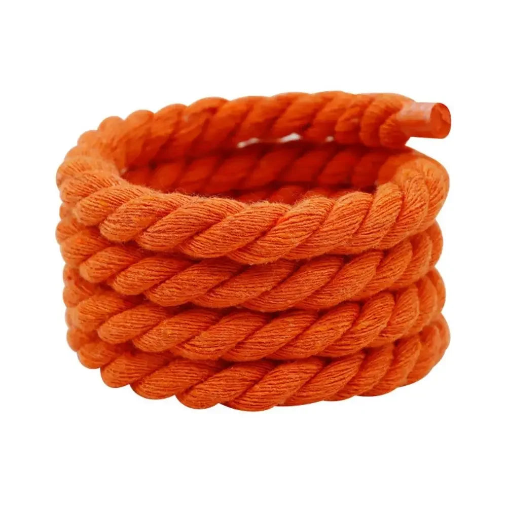 1/8Pair Round Thick Rope Laces Polyester Cotton High Quality Solid Color Laces 0.8cm 120/140/160cm Width Colorful Bold Shoelaces