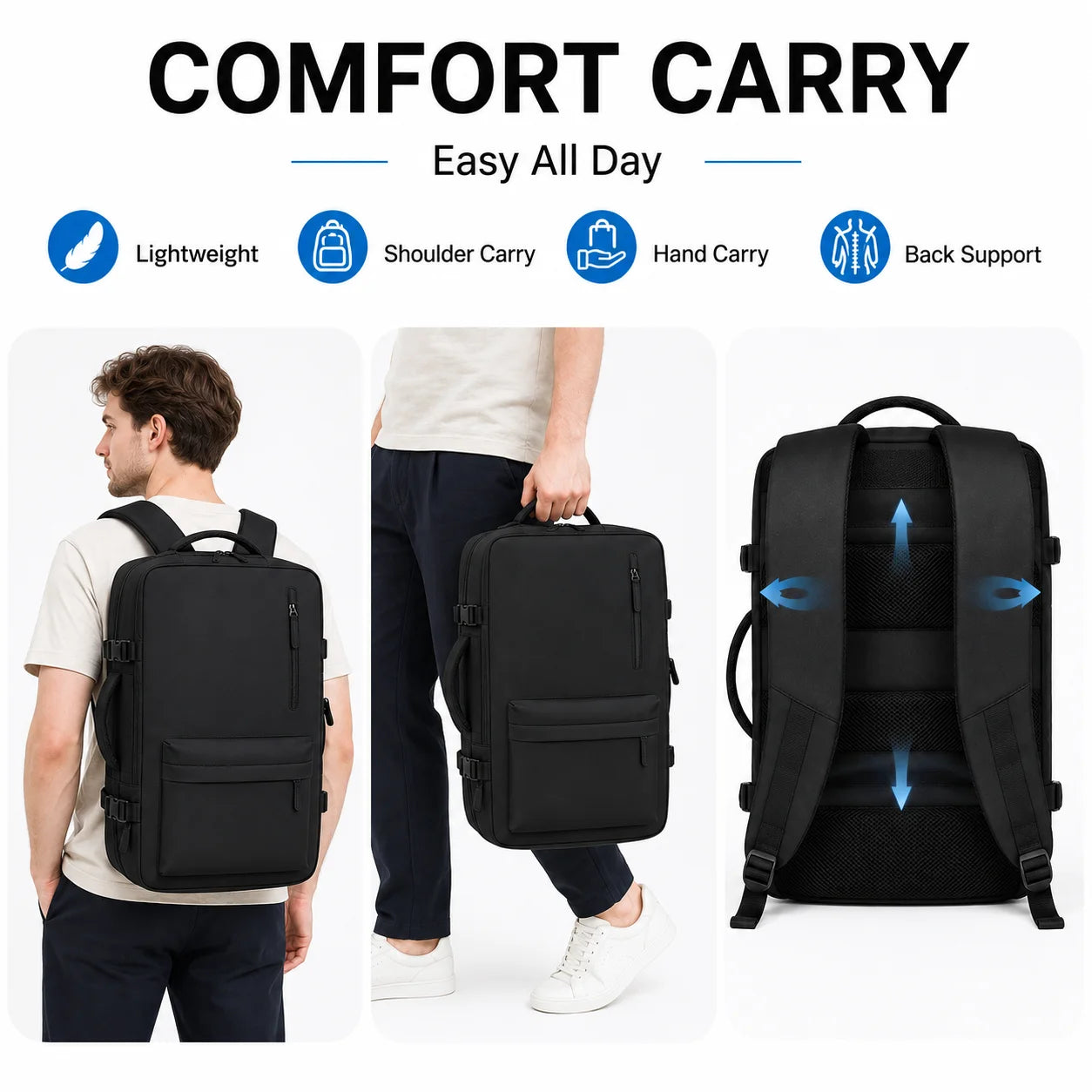 Buylor Travel Backpack Women Easyjet Backpack 45x35x20 Cabin Luggage Backpack for Airplane Large Capacity Carry On Laptop Bags