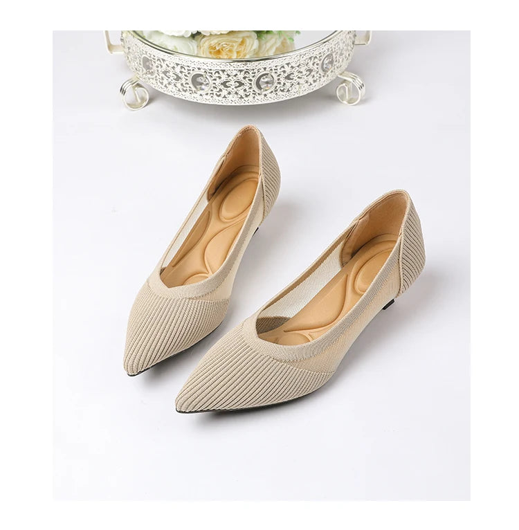 Women's High Heels 2025 New Knitted Breathable Mesh Fine Fashion Comfortable Lightweight Shoes Spring and Autumn