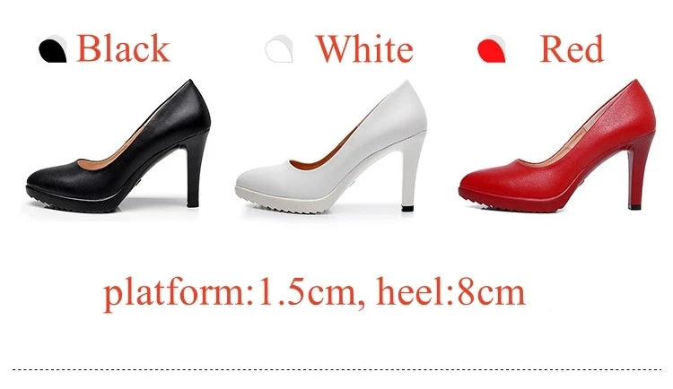 Small Size 32-43 Stilettos Pumps Women Wedding Shoes Red White 2025 Spring Shallow High Heels Shoes Ladies Platform Shoe Office