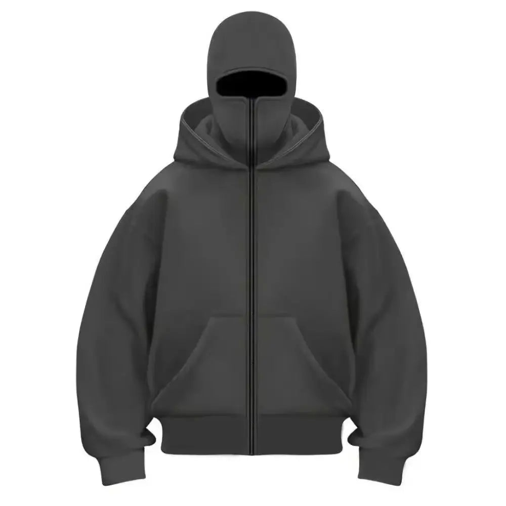 Plain Design Hooded Zip Up Sweatshirt for Men Women Autumn Winter Ins Style Couple Matching BAZAARHUBO