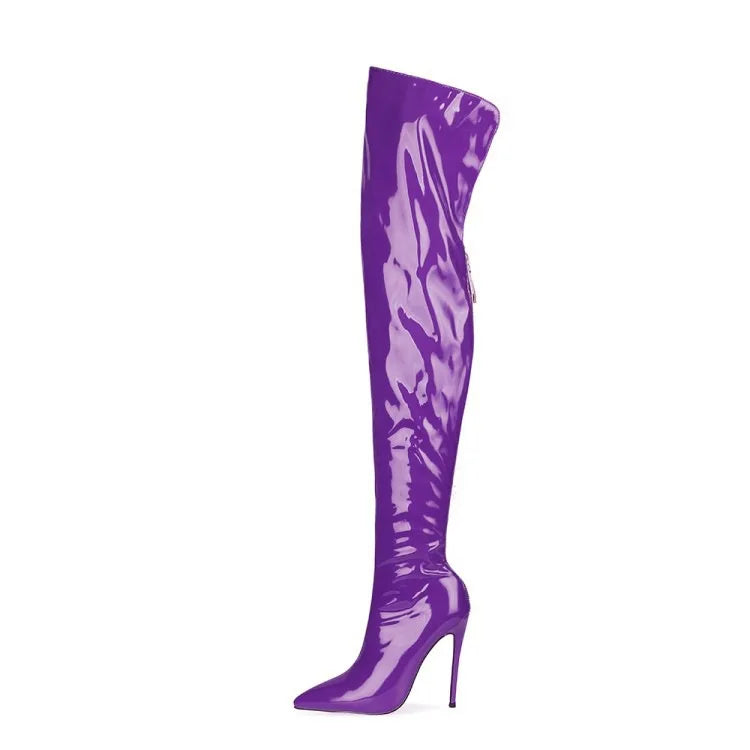 11CM Elastic Thigh Boots Sexy Stiletto High Heels Women Over-the-Knee Boots Pointed Toe Strippers Ladies Shoes Pole Dancing Boot