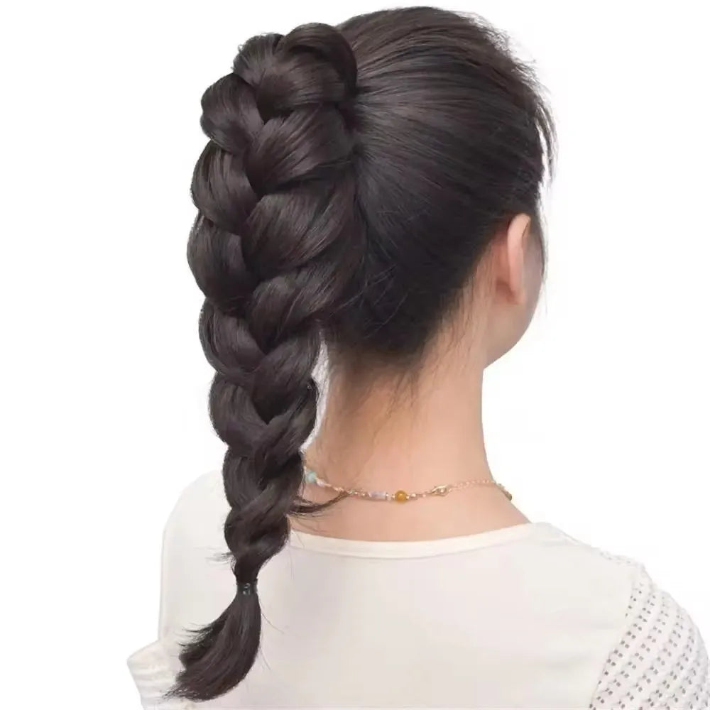 18Inch Synthetic Ponytail Hair Extensions Braided With Claw Clip Ponytail for Women