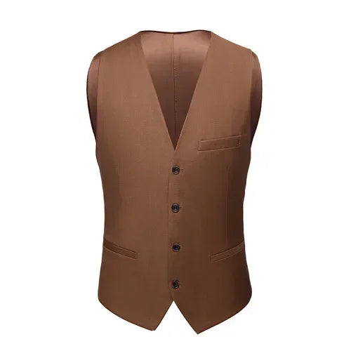 M-6XL Luxurious Fashion High-end Solid Color Men's Official Business Casual Suit Vest Groom Wedding Dress Party Male Waist Coat