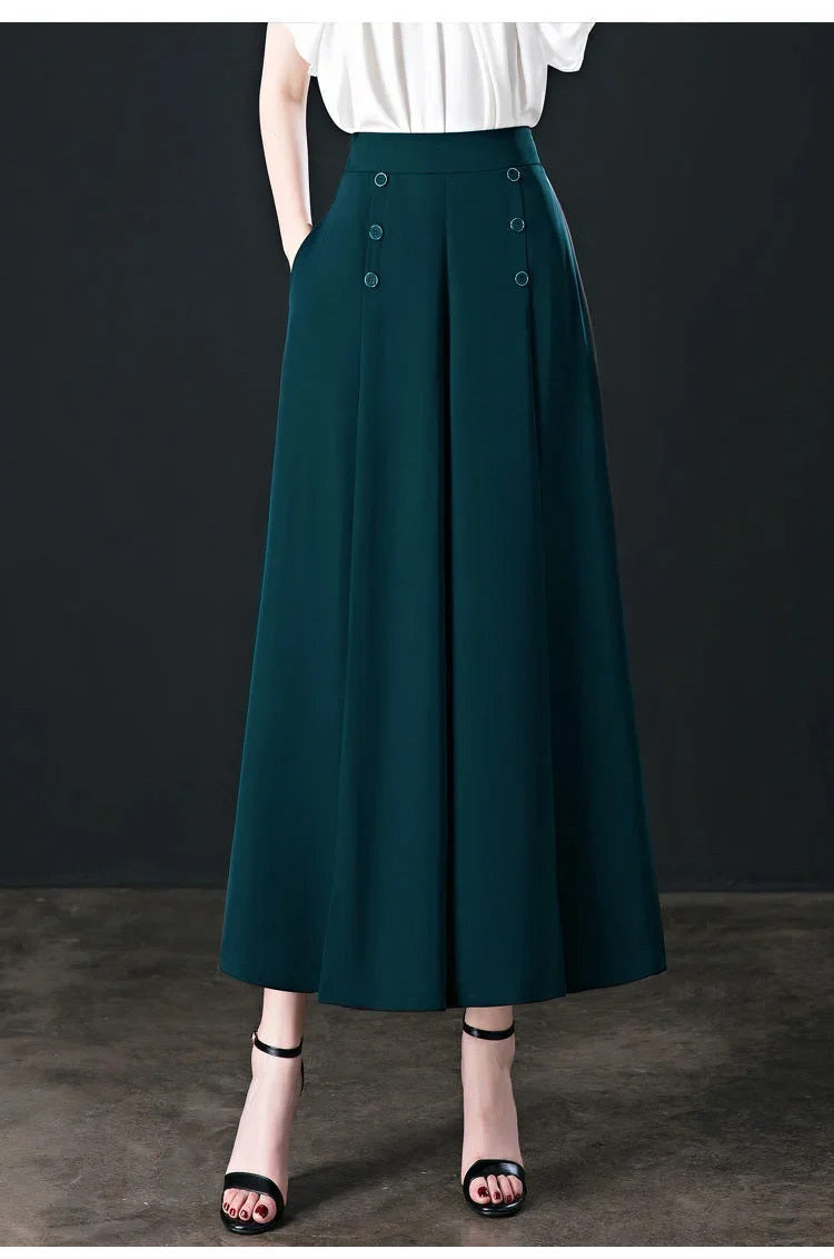 Women's Nine Loose Skirt Pants Draped Wide Leg Pants Spring Cool High Waist Slim Fashion Big Leg Pants Street Lounge Trousers