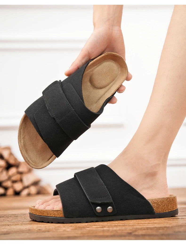 Brand Men Women Sandals Summer Designer Couple Cork Clogs Sandals Luxury Classic Unisex Mules Beach Slide With Adjustable Buckle