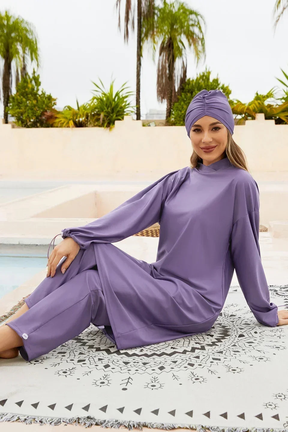 Muslim Femme Swimwear 2025 with Hijab Islamic Mujer Clothing Swimming Suit Modest Swimsuits Beach Cover Ups for Women