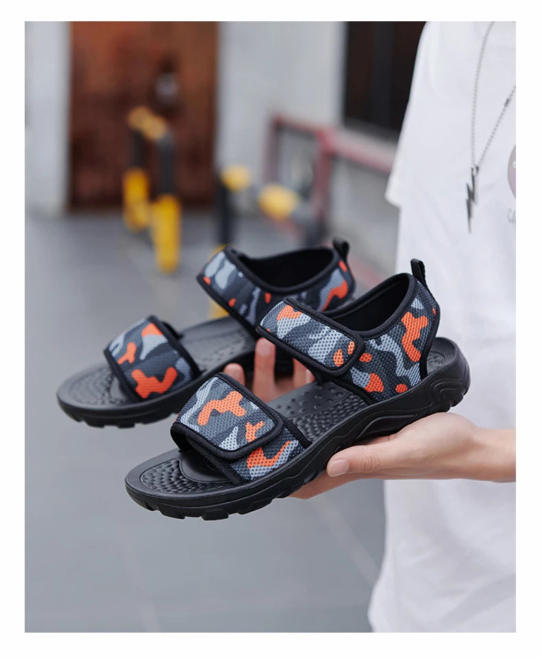 Men Sandals Summer Leisure Beach Holiday Outdoor Male Retro Comfortable Casual Sandals Breathable Mesh Men Flip Flops