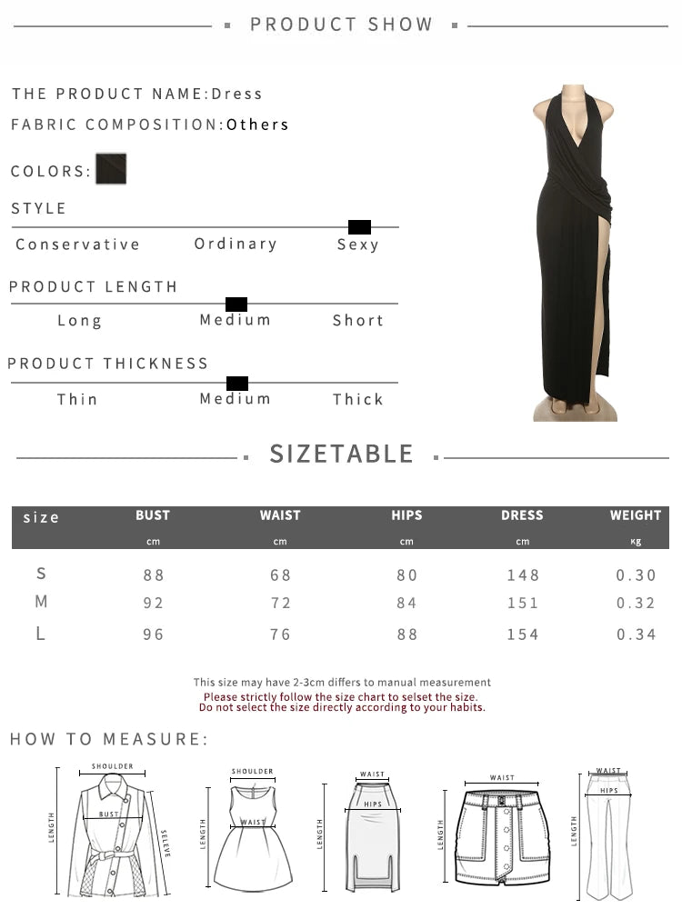 Weird Puss Sexy Backless Long Dress Women Halter Deep V-Neck Sleeveless High Splits Hem New Trend Pool Style Elegant Vestidos BAZAARHUBO