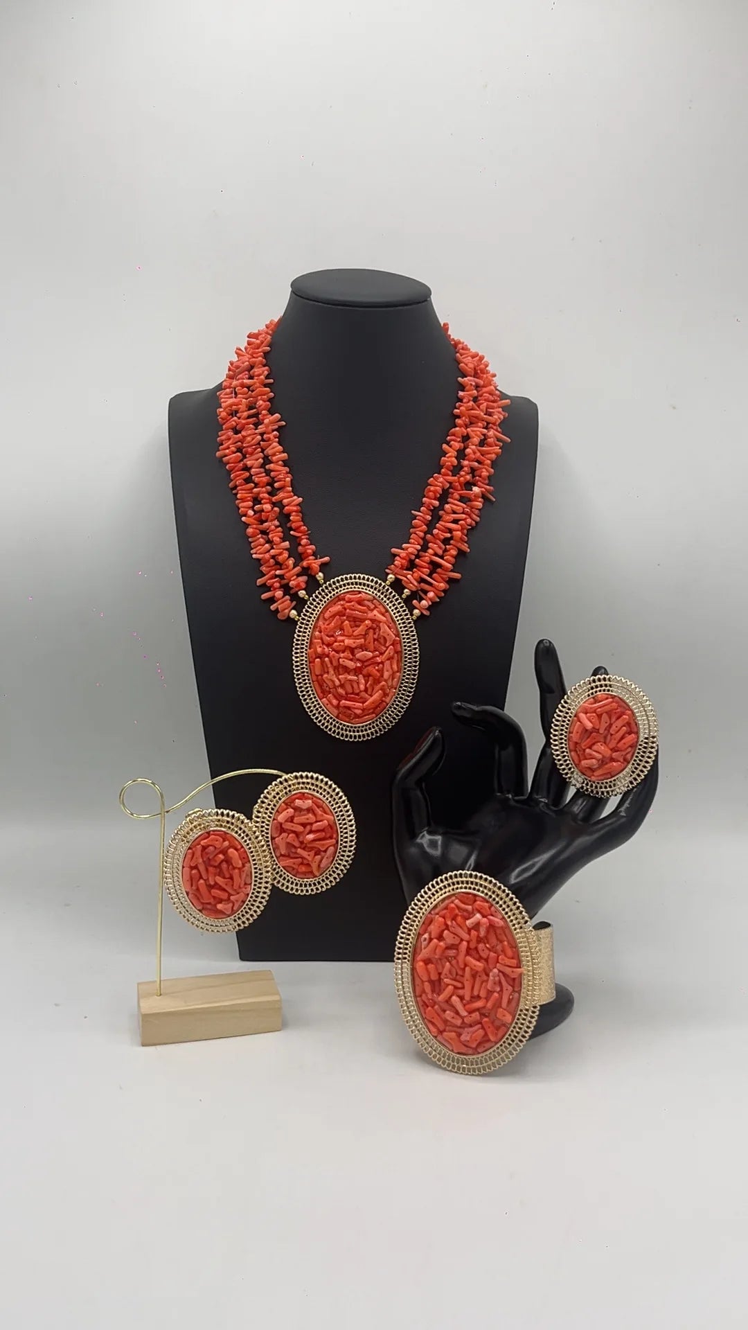 african fashion wedding real big coral beads jewlery set