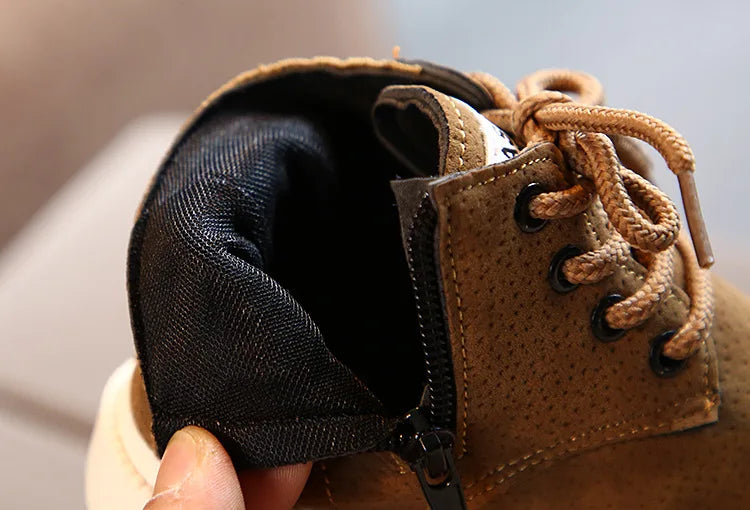 New Children's Casual Shoes Autumn Winter Kids Fashion Boots Leather Boys Girls Shoes Soft Antislip Sport Running Snow Boots