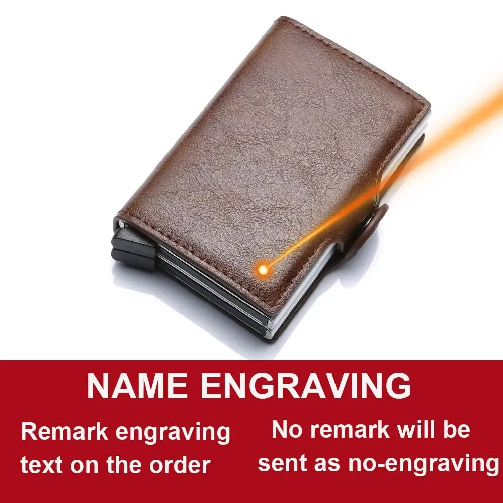 Rfid Men Card Wallets Free Name Engraving Carbon Fiber Slim Mini Wallet 14 Card Holders Small Money Bag Male Purses