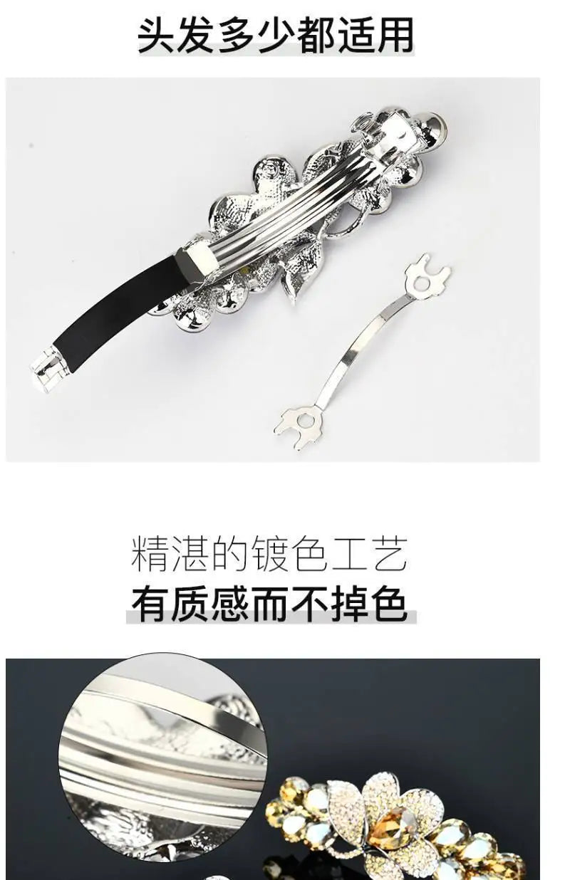 Korean Style Rhinestone Floral Hair Clip Mother Headdress Headpiece Female Hair Accessories Temperament Barrettes Hairpins BAZAARHUBO