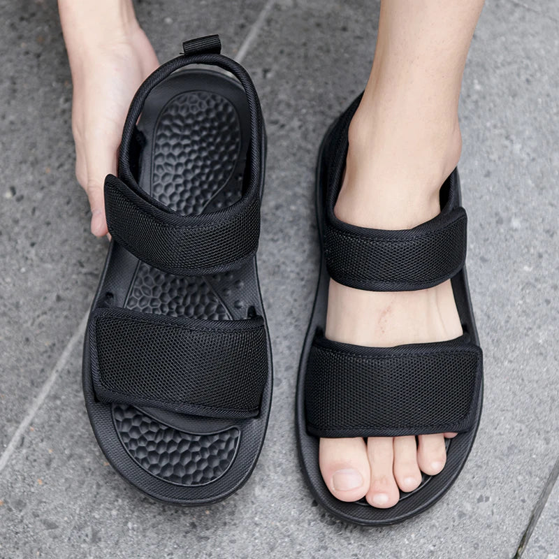 Men Sandals Summer Leisure Beach Holiday Outdoor Male Retro Comfortable Casual Sandals Breathable Mesh Men Flip Flops