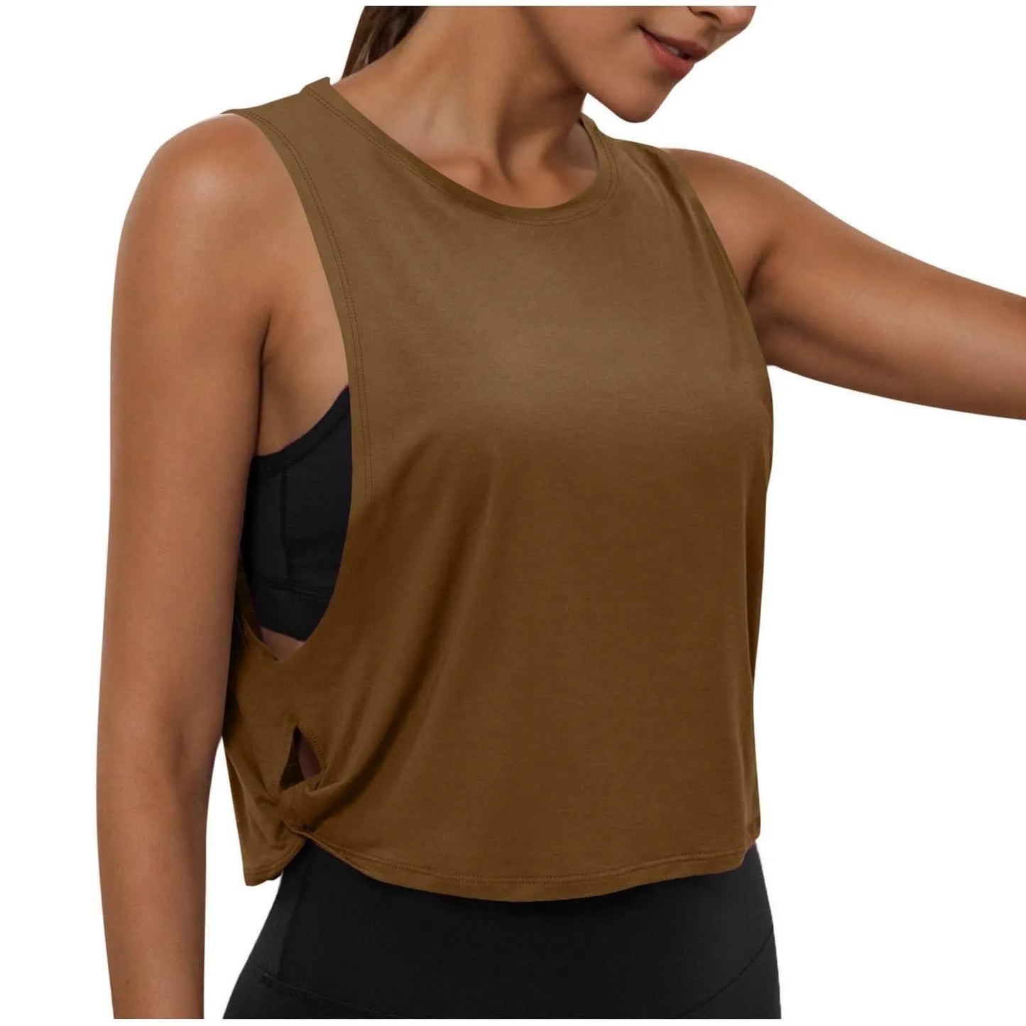 Women Sleeveless Yoga Top Breathable Gym Vest Tank Crop Top Running Tee