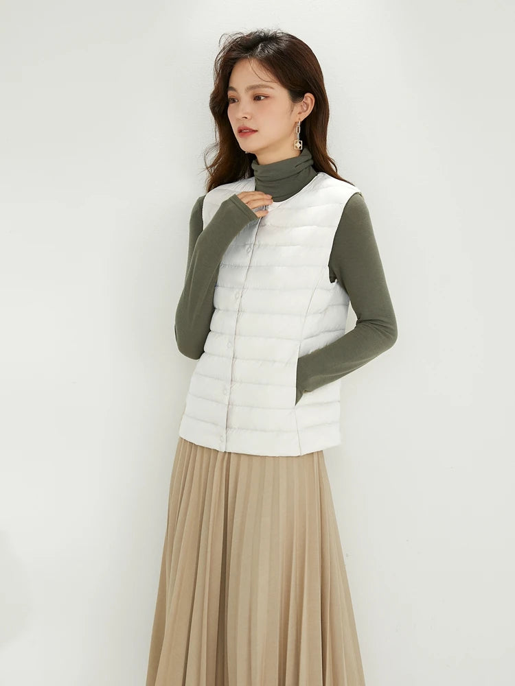 NewBang 90% Matte Fabric Womens Ultra Light Down Vest Waistcoat Sleeveless