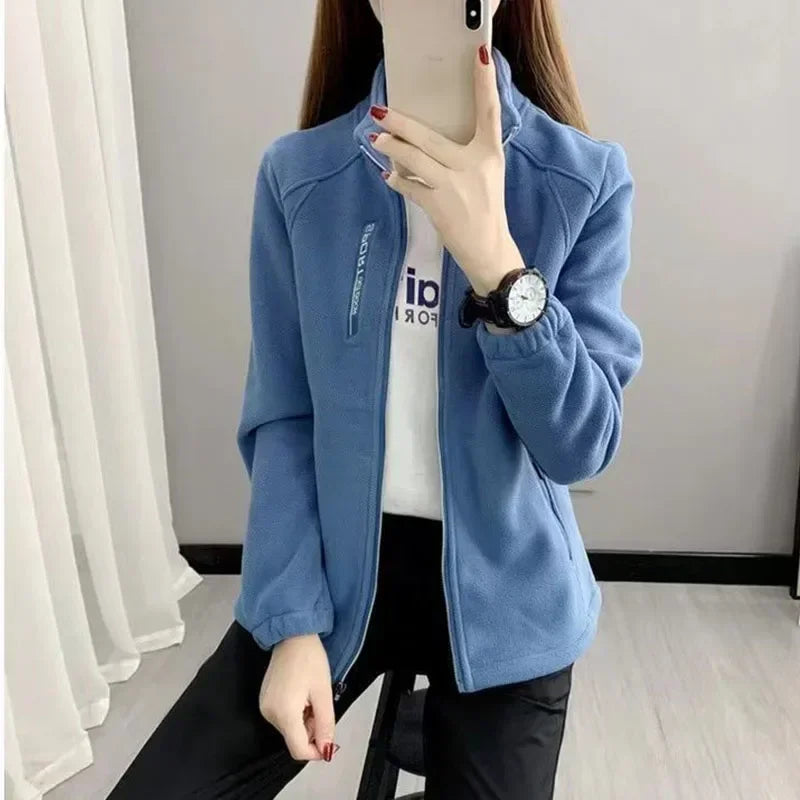 Smvp 2024 Autumn Winter New Casual Standing Neck Thickened Clothing Coat Lady Two-sided Fleece Outdoor Sport Keep Warm Overcoat