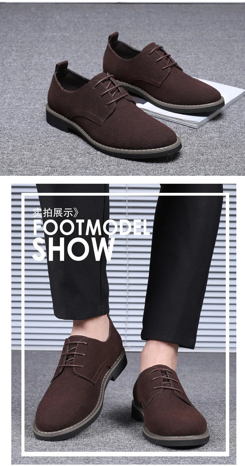 Summer Mens Dress Shoes Suede Man Oxford Shoes Large Sizes Flats Classic Men Sneakers Comfortable 2025 New Zapatillas De Deporte