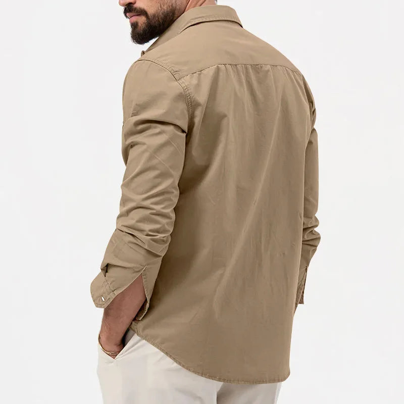 Men's Fashionable Coat - Spring/Autumn Season - Slim Fit Style - Retro Design - Casual Button-Up Coat - Long-Sleeved Outerwear