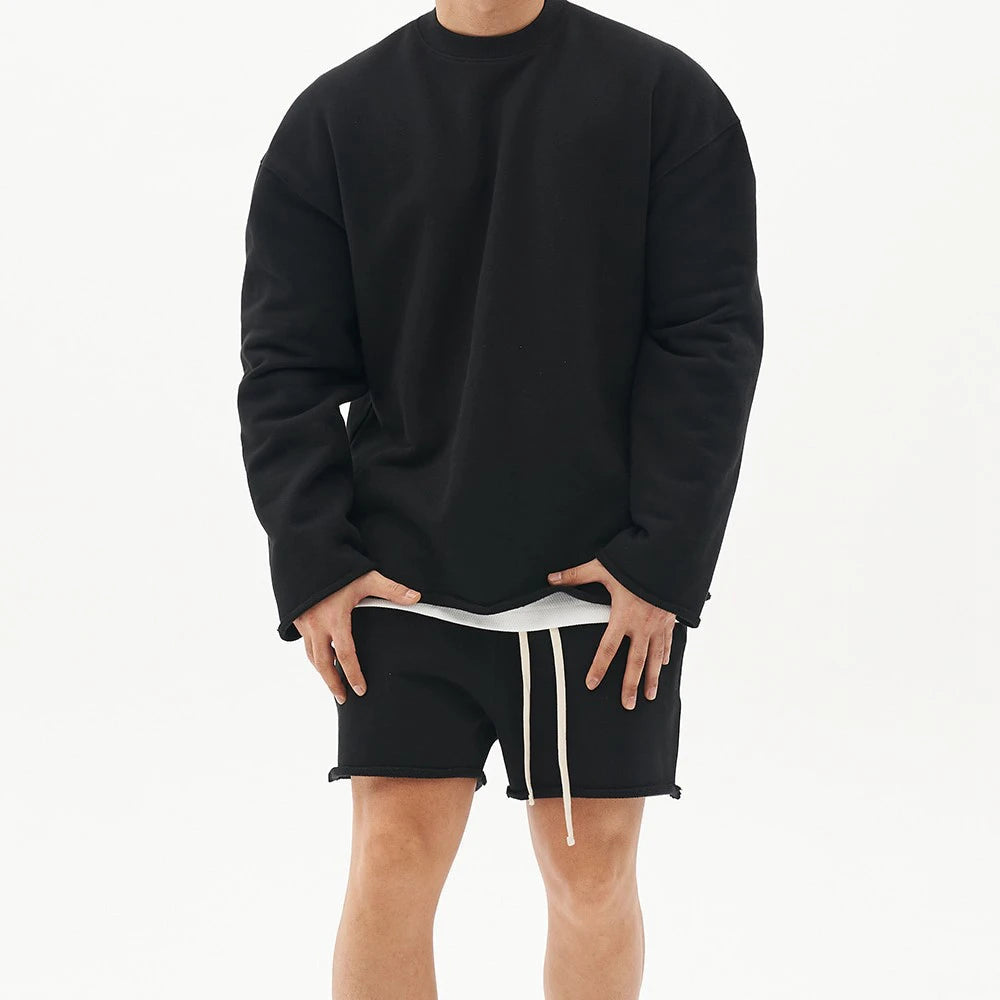 Mens Summer Cotton Sets Loose Sweatshirts Two-piece Kits Training Hoodie Pullover Hooded With Shorts Jogging Suits Streetwears