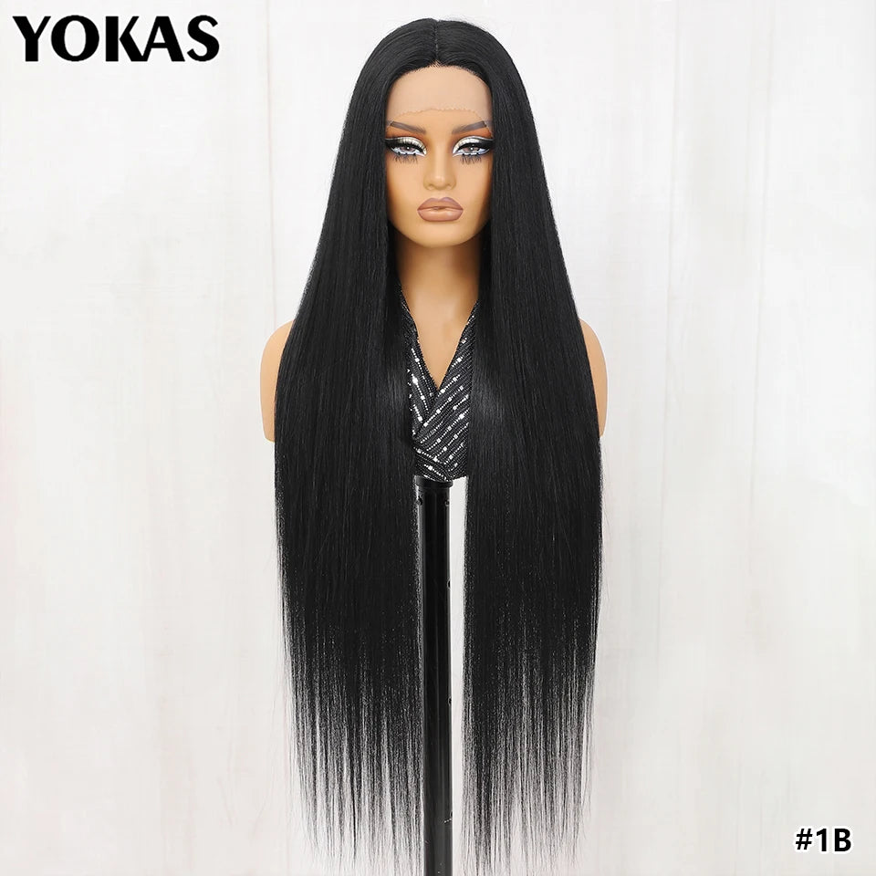 30 Inch Lace Frontal Wig Synthetic 13X6 Straight Hair Lace Wig For Afro Women High Temperture Fiber Blond Women Lace Frontal Wig