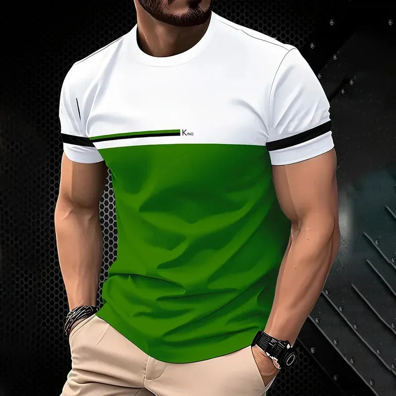 In the summer of 2025, men's casual T-shirts are added with simple O-neck short-sleeved outdoor clothing and breathable 3d print