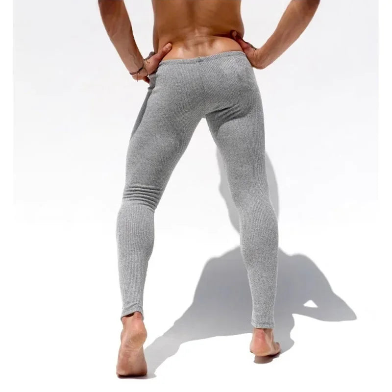 Soft and Comfortable Small Foot Pants Autumn & Winter New Men's Casual Elastic Knitted Pants Mens Slim-fit Elastic Fitness Pants