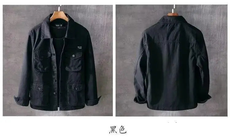 Washed Jackets Trendy Brand Casual Work Jackets Men's Loose Spring Autumn Tops Japanese Style