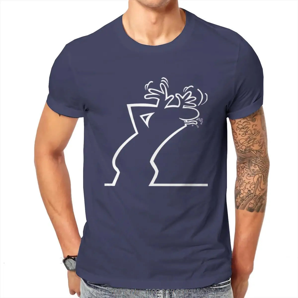 La Linea Bilder  Foto Upload TShirt Men Alternative Casual O-neck Cotton T-Shirt Funny Tees Harajuku Streetwear