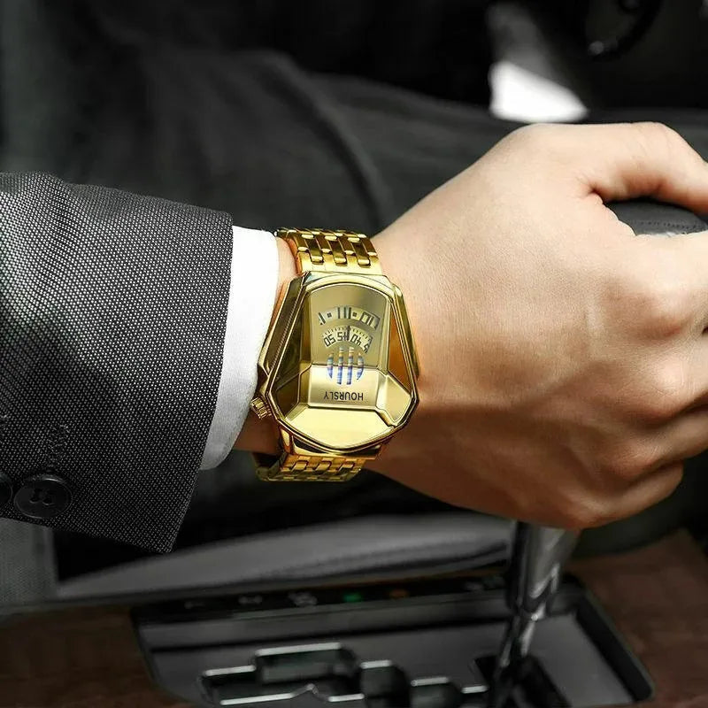 Men Wrist Watch Gold Luxury Brand Top Stainless Steel Band Fashion Quartz Watches for Men 2025 Relogio Masculino Male Clock