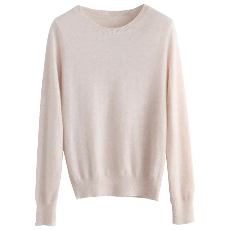 Autumn Winter Women's Sweater O-neck Cashmere Solid Pullovers Slim Bottoming Shirt Long Sleeve Casual Basic Pull Femme Sweater