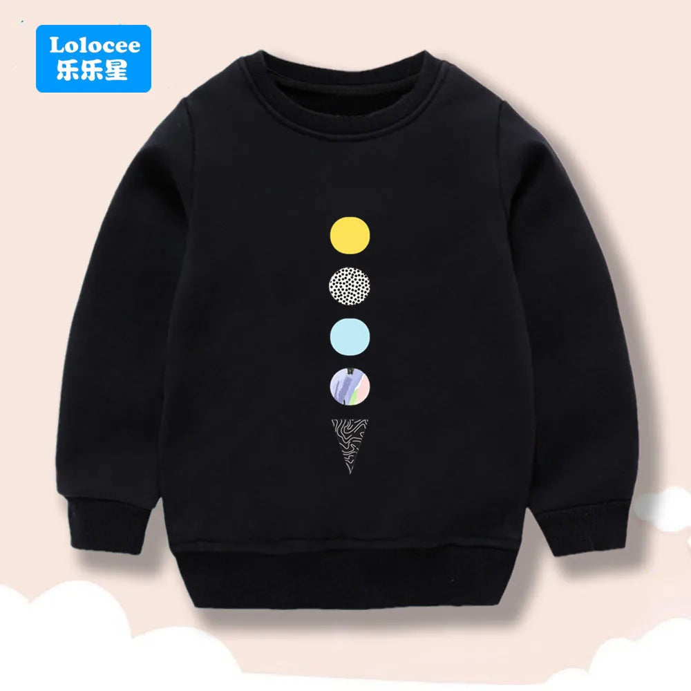 Lolocee Kids Sweatshirt,Crew Neck Long Sleeve with Cute Planet Print,Boys Fashion Pullover Top Toddler Children's Daily Wear XQ1 BAZAARHUBO